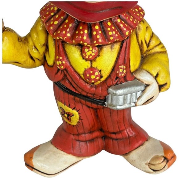 Handmade Ceramic Clown Figurine Holding Balloons Hand Painted Hobo Selling VTG - Picture 4 of 9